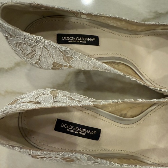 Dolce & Gabbana Belluci Pump Size 38 White Taorima Lace Crystals - Picture 5 of 11